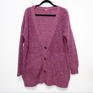 Free People Purple Cardigan Sweater